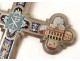 Croix micro mosaïque souvenir Rome Italie Grand Tour Roma monuments XIXème