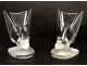 Pair of Bookends Lalique Crystal Swallows 20th