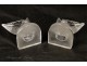 Pair of Bookends Lalique Crystal Swallows 20th