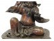 Brûle-parfum sculpture bronze divinité Japon Fukurokuju rat parchemin XIXè