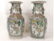 Pair of Chinese porcelain vases great characters Canton dragons 19th China