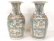 Pair of Chinese porcelain vases great characters Canton dragons 19th China