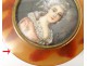 Petite boîte ronde miniature peinte portrait jeune femme Sicard XIXème