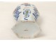 Pot couvert vase potiche faïence Delft oiseau perroquet fleurs XIXè siècle