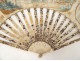 Rare ancient characters cherub range gouache flowers french fan XVIIIè