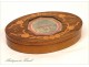 English mahogany oval box, with flowers, 19th