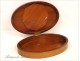 English mahogany oval box, with flowers, 19th