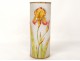 Baccarat crystal vase roll Montjoye iris flowers Art Nouveau XIXth century