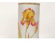 Baccarat crystal vase roll Montjoye iris flowers Art Nouveau XIXth century