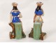 Superb pair characters china cupboards Paris Indian nineteenth bird