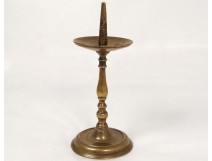 Petit pique-cierge bougeoir bronze doré candlestick leuchter XVIème siècle