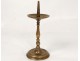 Petit pique-cierge bougeoir bronze doré candlestick leuchter XVIème siècle