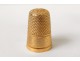 Dé à coudre or massif poinçon tête aigle hibou antique gold thimble XIXème