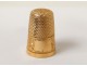 Dé à coudre or massif poinçon tête aigle hibou antique gold thimble XIXème