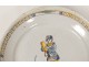 Nevers faience plate characters acrobat tambourine eighteenth century