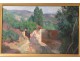 Superbe HST tableau paysage Provence mas Sud France painting XXème siècle