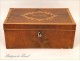 Sewing box or cabinet in mahogany and cherry, 19th