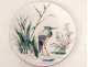 Old man earthenware dessert plate Bordeaux Grands Birds Millet heron 19th