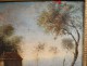 HST landscape painting French School boat framework characters stuccoed XIX