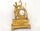 Pendule bronze doré Diane chasseresse chien lyre arc Ier Empire clock XIXè