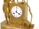 Pendule bronze doré Diane chasseresse chien lyre arc Ier Empire clock XIXè