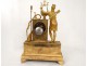 Pendule bronze doré Diane chasseresse chien lyre arc Ier Empire clock XIXè