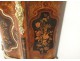 Bronze inlaid wood furniture caryatids supporting marble Napoleon III nineteenth