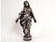 Silvered bronze stamp seal Virgin Mary antique french seal nineteenth century