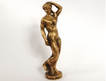 Gilt bronze stamp seal shield nude nymph nymph seal coat nineteenth