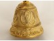 Gilt bronze bell ceremony woman flowers french antique bell XIX