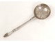 Cuillère à saupoudrer argent massif sterling silver spoon 59gr XIXè siècle