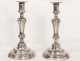 Pair candlesticks candlesticks silvered bronze candlesticks Regency eighteenth flowers