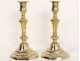 Paire bougeoirs Régence flambeaux bronze candlesticks XVIIIème siècle