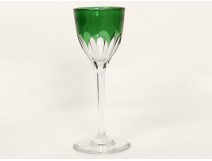 Crystal Rhine wine glass carved Baccarat France Genova emerald twentieth