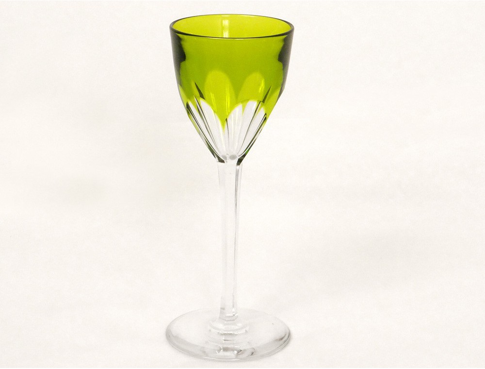 Crystal Rhine Wine Glass Carved Baccarat France Genova Chartreuse Twentieth