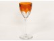 Rhine wine glass cut crystal Baccarat France Genova orange twentieth century