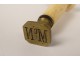 Stamp seal carved antique gold metal monogram french seal nineteenth century