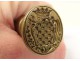 Seal gold metal wood stamp french seal coat crown emblem XIX