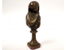 Seal bronze antique character young girl french stamp seal nineteenth century