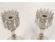 Candle sconces Pair Baccarat crystal chandelier France Napoleon III nineteenth