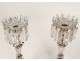 Candle sconces Pair Baccarat crystal chandelier France Napoleon III nineteenth