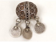 Boule Tagmout collier Ida ou Semlal Maroc Anti-Atlas argent émail XXème