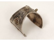 Bracelet Azbeg silver inlaid enamel Morocco Ida Nadif Maghreb XIX