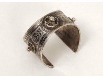 Bracelet Azbeg silver inlaid enamel Morocco Ida Nadif Maghreb XIX