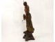 Bronze sculpture Villanis woman painter paddle wheel Art Nouveau XIXth