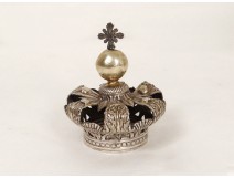 Italian Crown Virgin statue silver cross crown shells XVIIIè