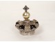 Italian Crown Virgin statue silver cross crown shells XVIIIè