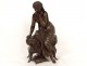 Bronze sculpture orientalist Henry Dumaige woman seat cushions XIX