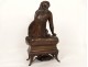 Bronze sculpture orientalist Henry Dumaige woman seat cushions XIX