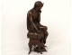 Bronze sculpture orientalist Henry Dumaige woman seat cushions XIX